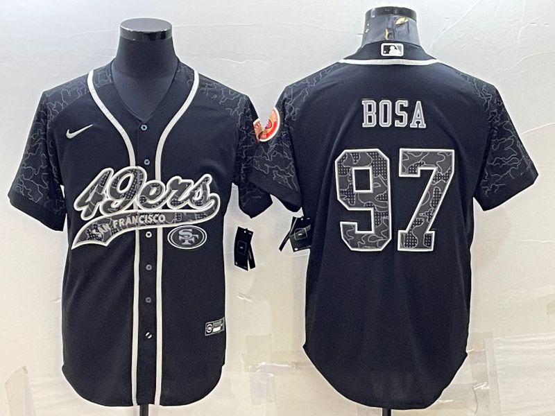 Men San Francisco 49ers #97 Bosa Black Reflector 2022 Nike Co branded NFL Jerseys